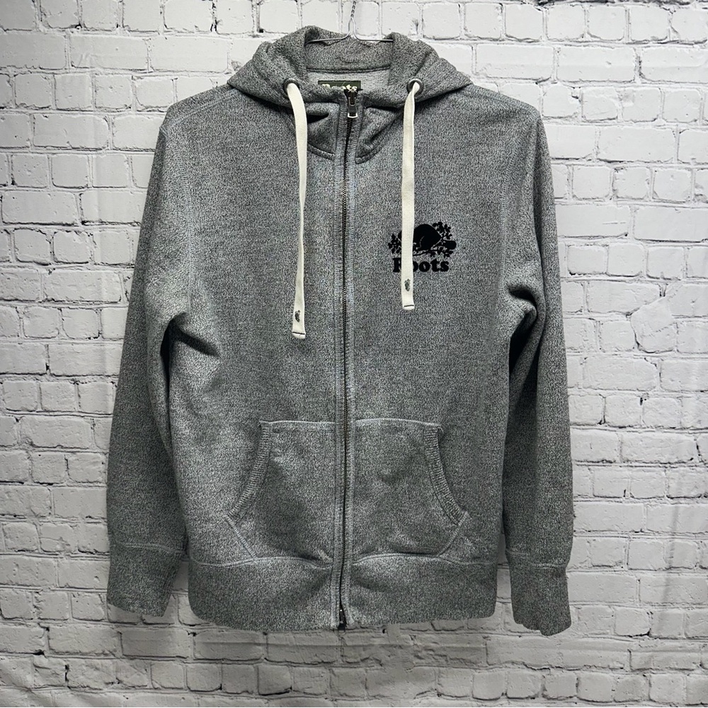 Roots Gray Zip-Up Hoodie size S